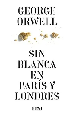 Sin blanca en París y Londres de George Orwell, portada del libro