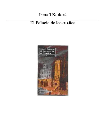 El palacio de los sueños de Kadare, portada del libro
