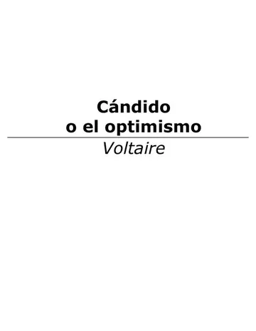 Cándido de Voltaire, portada del libro