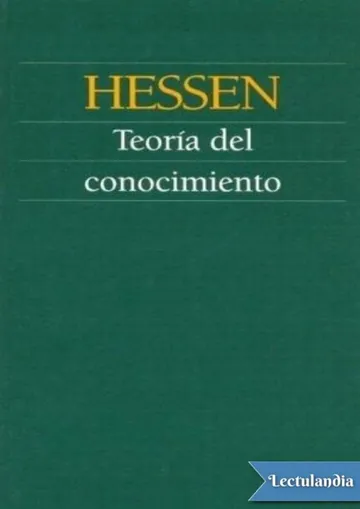 Teoría del conocimiento de Johannes Hessen, portada del libro