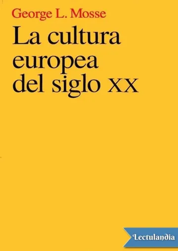 La cultura europea del siglo XX de George L. Mosse, portada del libro
