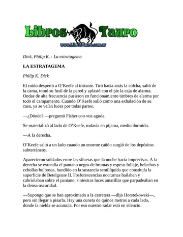 LA ESTRATAGEMA de Philip K. Dick, portada del libro