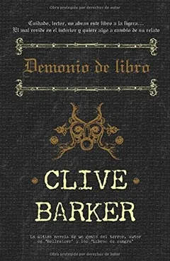 Demonio de libro de Clive Barker, portada del libro