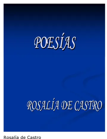 Poesias de Rosalia de Castro, portada del libro