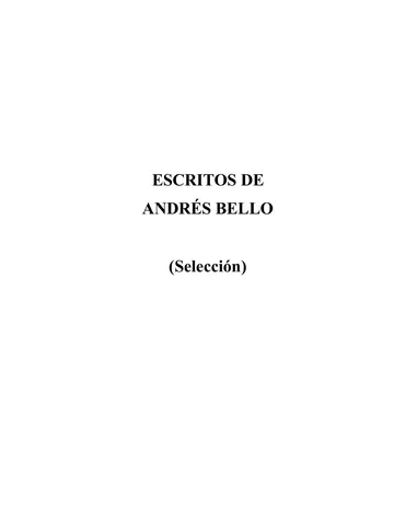 bello de Escritos de Andres Bello, portada del libro