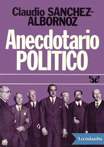 Anecdotario político de Claudio Sánchez-Albornoz, portada del libro