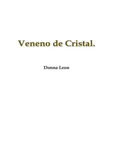 Veneno de cristal de Donna Leon, portada del libro
