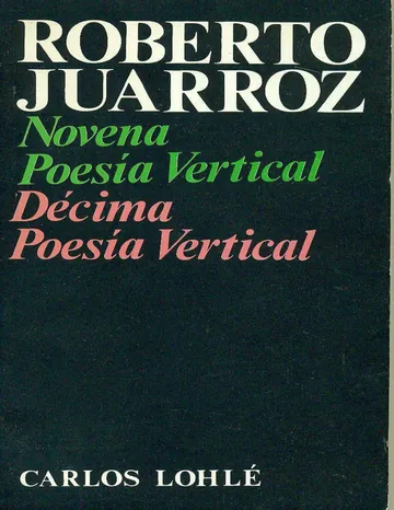Novena Poesia Vertical de Roberto Juarroz, portada del libro