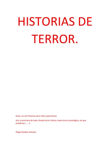 Historias de terror de Diego Arevalo Gomez, portada del libro