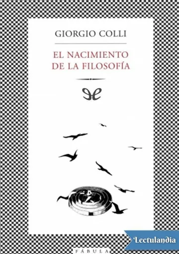 El nacimiento de la filosofía de Giorgio Colli, portada del libro