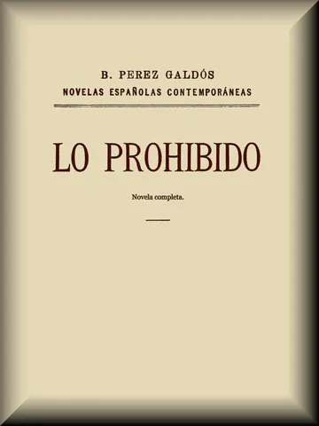 Lo prohibido de Benito Pérez Galdós, portada del libro