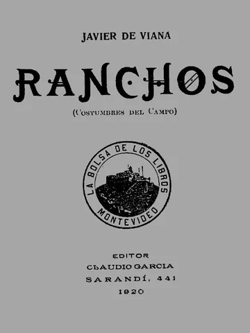 Ranchos (Costumbres del Campo) de Javier de Viana, portada del libro
