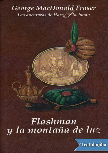 Flashman y la montaña de la luz de George MacDonald Fraser, portada del libro