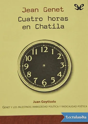 Cuatro horas en Chatila de Jean Genet, portada del libro