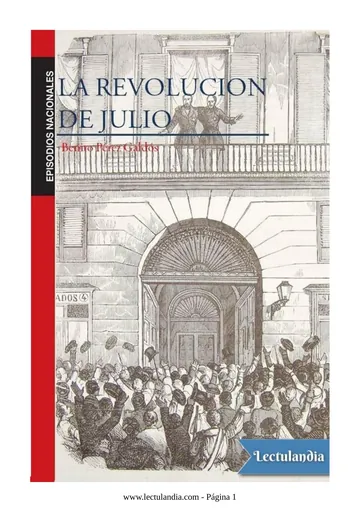La revolución de julio de Benito Pérez Galdós, portada del libro