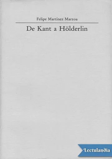 De Kant a Hölderlin de Felipe Martínez Marzoa, portada del libro