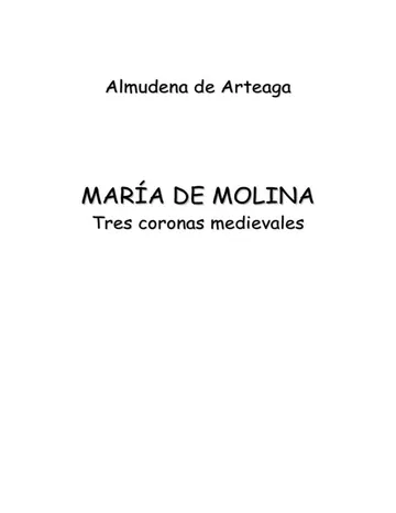 Maria de Molina de Almudena de Arteaga, portada del libro