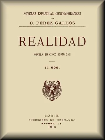 Realidad: novela en cinco jornadas de Benito Pérez Galdós, portada del libro