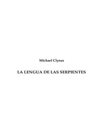 La lengua de la serpiente de Michael Clynes, portada del libro