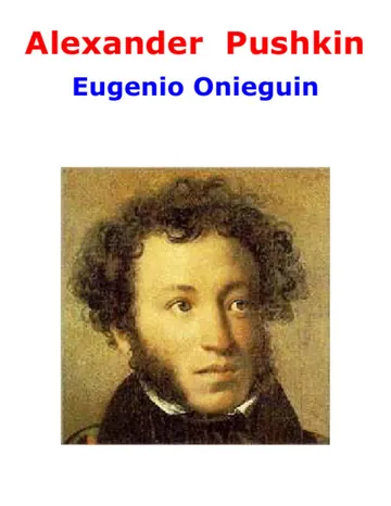 Eugenio Oneguin de Alexander Pushkin, portada del libro