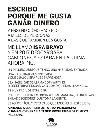 Escribo porque me gusta ganar dinero de Israel Bravo, portada del libro