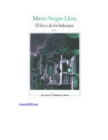 El loco de los balcones de Mario Vargas Llosa, portada del libro