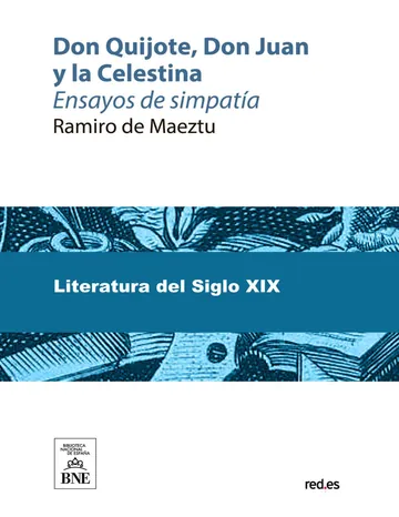 Don Quijote, Don Juan y la Celestina: ensayos de simpatía de Ramiro de Maeztu, portada del libro