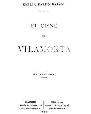 El cisne de Vilamorta de Emilia Pardo Bazán, portada del libro