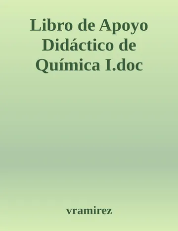 Libro de Apoyo Didactico de Quimica de vramirez, portada del libro