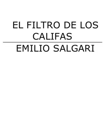 Emilio Salgari - El filtro de los Califas - v1.0 de usuario, portada del libro