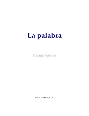 Wallace, Irving - La palabra [R1] de Irving Wallace, portada del libro