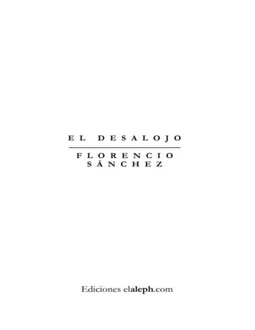 El desalojo de Florencio Sanchez, portada del libro