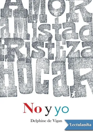 No y yo de Delphine De Vigan, portada del libro