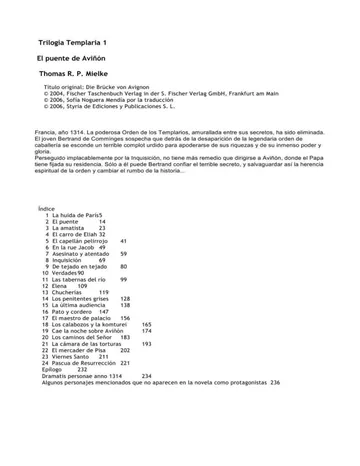 El puente de Aviñón de Thomas R.P Mielke, portada del libro