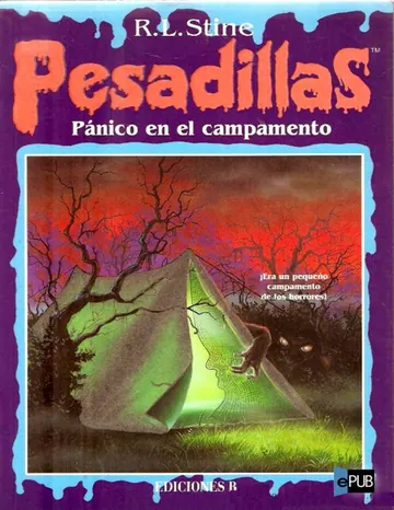 Panico en el campamento de R. L. Stine, portada del libro
