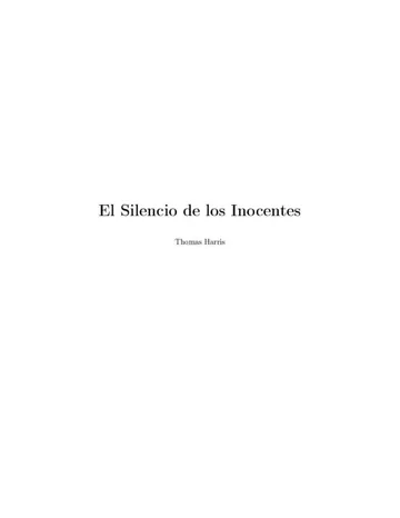 Hannibal Lecter 02 - El Silencio de los Inocentes de Thomas Harris, portada del libro