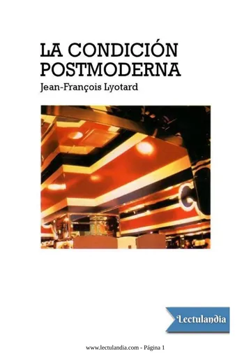 La condición postmoderna de Jean-François Lyotard, portada del libro