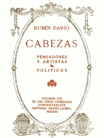Cabezas de Rubén Darío, portada del libro