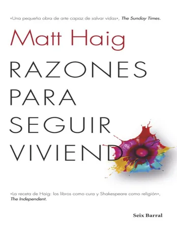Razones para seguir viviendo de Matt Haig, portada del libro
