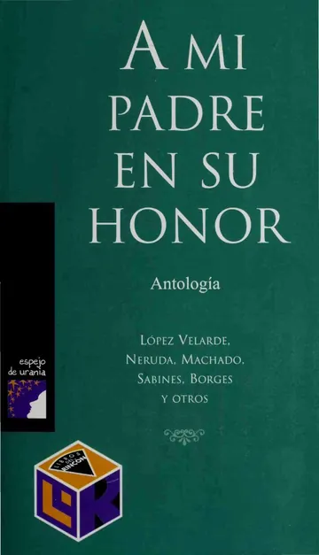 A mi padre en su honor : antología de López Velarde, portada del libro
