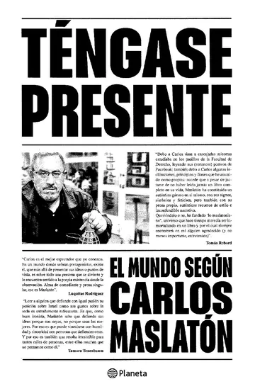 Tengase presente de Carlos Maslaton, portada del libro