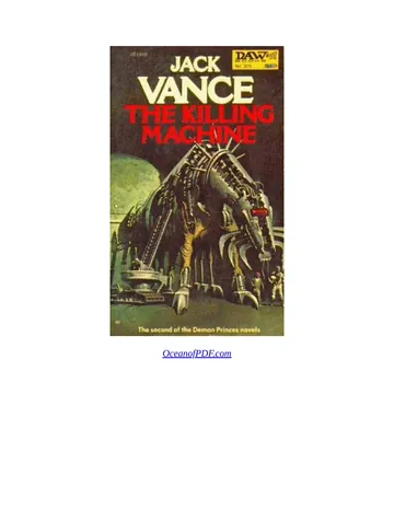 La maquina de matar de Jack Vance, portada del libro