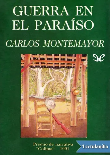 Guerra en el paraíso de Carlos Montemayor, portada del libro