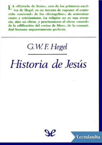 Historia de Jesús de Georg Wilhelm Friedrich Hegel, portada del libro