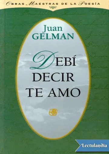 Debí decir te amo de Juan Gelman, portada del libro