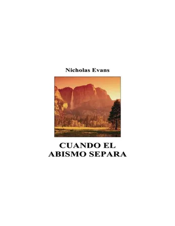 Cuando el abismo separa de Nicholas Evans, portada del libro