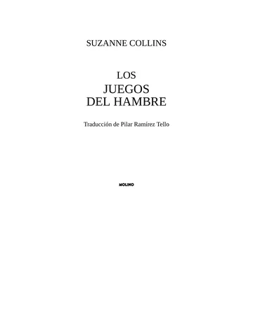 Los juegos del hambre de Suzanne Collins, portada del libro