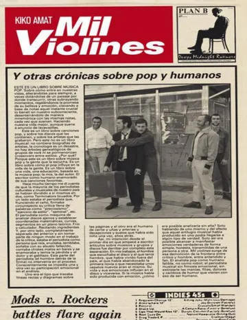 Mil violines y otras crónicas sobre pop de Kiko Amat, portada del libro