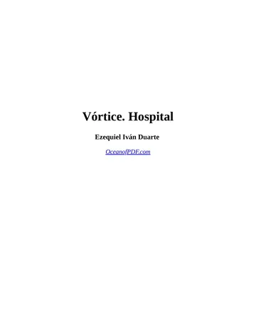 Vórtice. Hospital de Ezequiel Iván Duarte, portada del libro