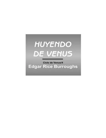 Huyendo de Venus de Edgar Rice Burroughs, portada del libro